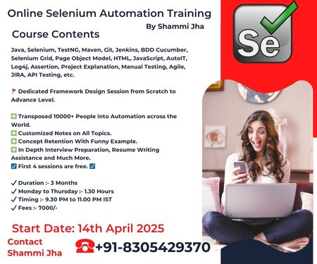 Online Selenium Automation Training by Shammi Jha