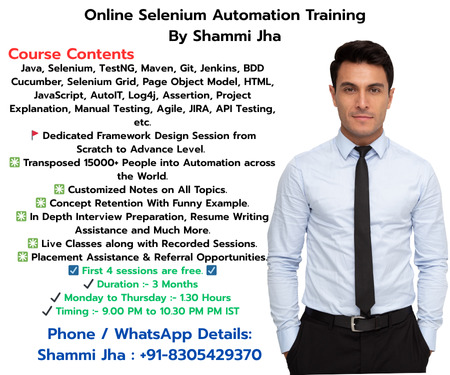 Online Selenium Automation Training by Shammi Jha